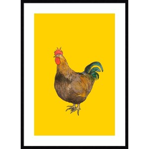Amanti Art 30"x41" Cockerel by Sarah Thompsonengels Wood Framed Wall Art Print: Giclee Print, Modern Decor, Animal Lithograph - 1 of 4