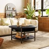 WOWLIVE 36"W Lift Top Coffee Table with Storage, Round Wood Cocktail Table for Living Room, CT003 - 2 of 4
