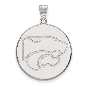Black Bow Jewelry 10k White Gold Kansas State Wildcats NCAA Extra Large Pendant - 1 of 3