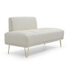 56" Width End of Bed Bench,Velvet Fabric Upholstered 2 Seater Sofa Couch Entryway Ottoman Bench,Fuzzy Sofa Stool Footrest,Window Bench-Cuddlewood - 2 of 4