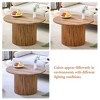 DOMETOUR Modern 27.5 Round MDF Coffee Table with Cylindrical Legs, Aesthetic and Practical Home Centerpiece - 4 of 4