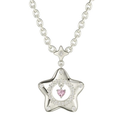 Silver Copper Star & Heart Modern Women's Necklace