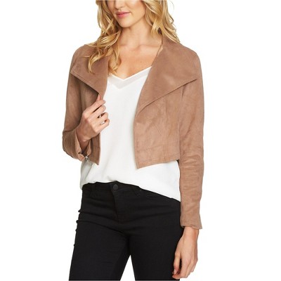 1.STATE Womens Faux Suede Cropped Jacket