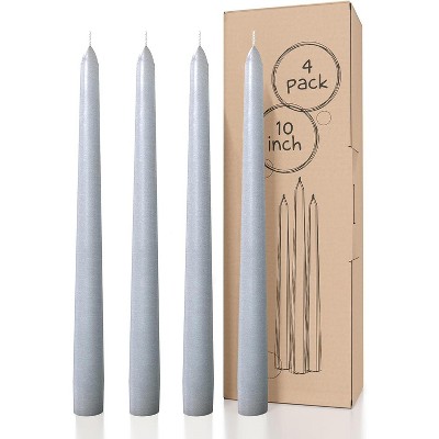 10 inch Taper Candles Set of 4 - Dripless Taper Candles and Unscented Candlesticks - Perfect as Dinner Candles and Household Candles