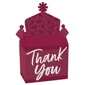 Big Dot of Happiness Burgundy Elegantly Simple - Treat Box Party Favors - Guest Party Favors Goodie Gable Boxes - Set of 12 - 1 of 4