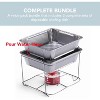 Alpha Living Disposable Chafing Dish Buffet Set, Food Warmers for Parties, Fuel Cans Complete Set, Half Size Pans, Warming Trays (3 Pack) - 4 of 4