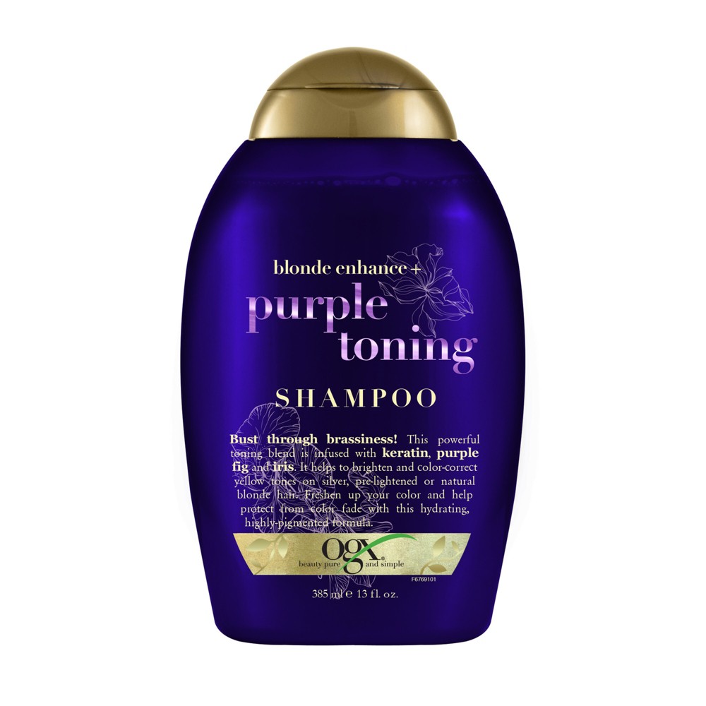 Photos - Hair Product OGX Blonde Enhanced + Purple Toning Shampoo - 13 fl oz 
