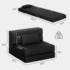 Folding Chair Bed with Pillow, Modern Linen Sleeper Sofa Bed for Living Room, Dorm, Guest Use - 3 of 4