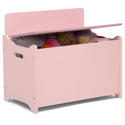 Blush Two-Tone Wooden Toy Box with Divider