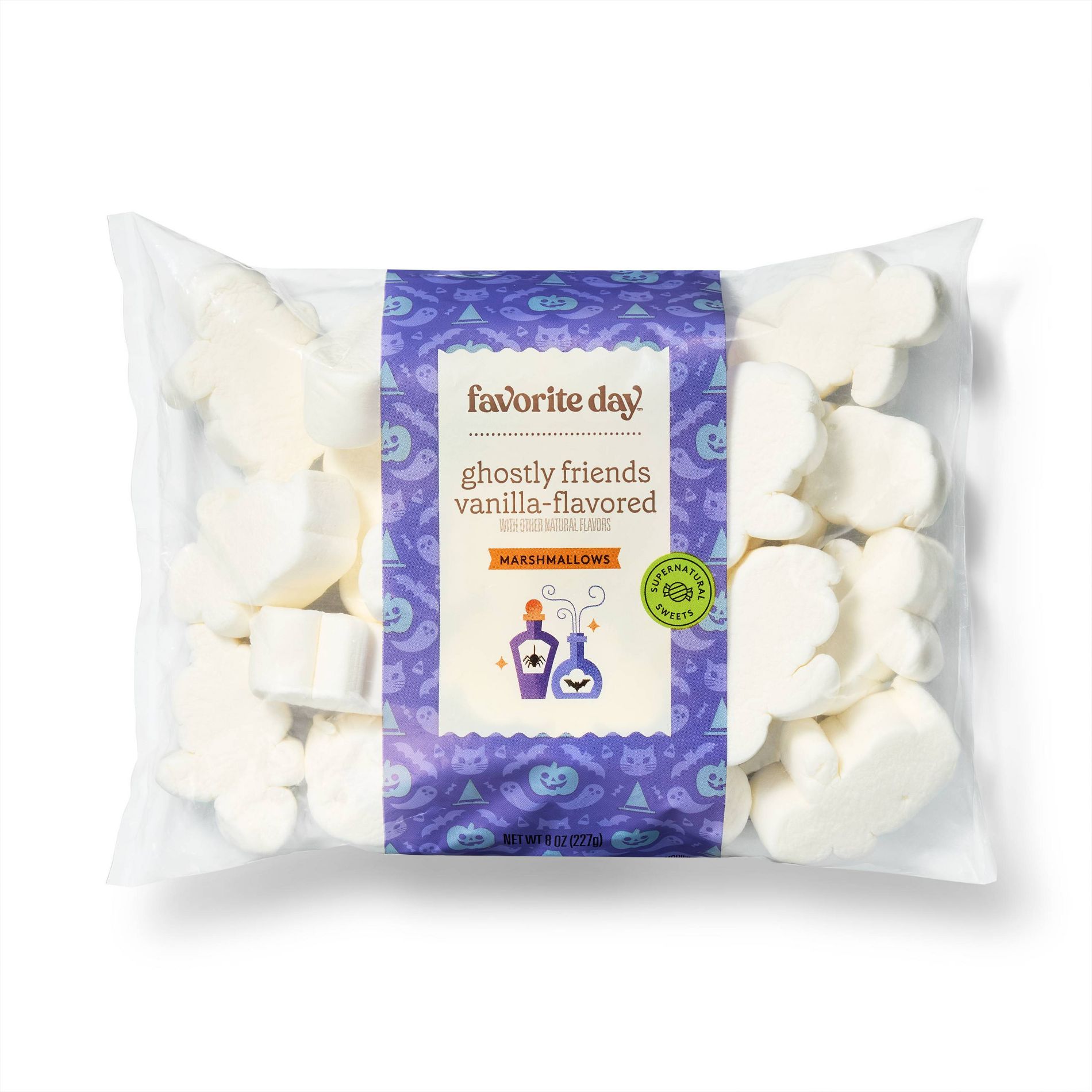 Halloween Ghostly Friends Vanilla-Flavored with Other Natural Flavors Marshmallows - 8oz - Favorite Day™