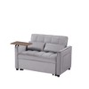 Velvet Loveseat Sleeper Sofa Bed with Tufted Back and Seat, 360¡ã Side Table and Adjustable Backrest for Living Room - 4 of 4