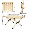 KTMBDW Portable Foldable Outdoor Picnic Table, Beech Wood Folding Camping Table with X-Frame for Outdoor, Beach, Picnic, Backyards, BBQ, Party,Natural - 4 of 4