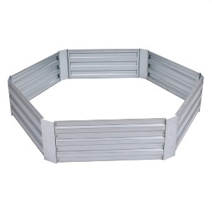 LuxenHome Galvanized Steel Hexagon Raised Garden Bed Planter - 1 of 4