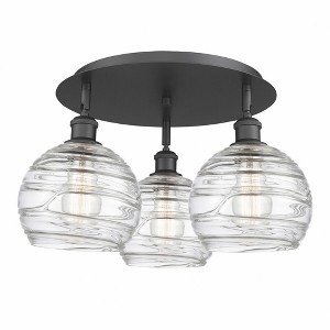 Athens Deco Swirl - 3 Light Flush Mount In Industrial Style-10.38 Inches Tall and 19.75 Inches Wide - 1 of 1
