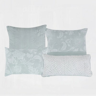 Home Mart Goods 7 Piece Blue Floral Modern Comforter Set Soft Bedding — фото 3