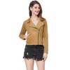 INSPIRE CHIC Women's Zip Up Faux Suede Biker Moto Jacket - 3 of 4