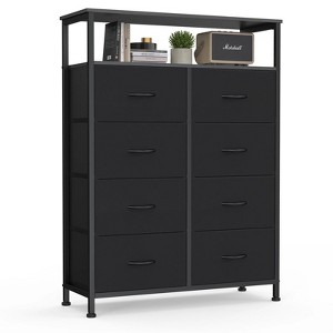 Lyngins Fabric Dresser with 8 Drawers,Bedroom Dressers with 2 Open Shelves & Steel Frame,Chests of Drawers for Closet,Living Room,Entryway - 1 of 1