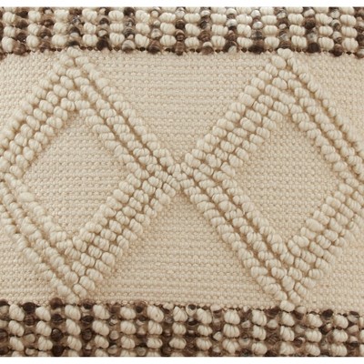 Ivory Woven Diamond Design Euro Pillow Cover