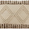 18"x18" Diamond Design Woven Square Pillow Cover Ivory - Saro Lifestyle: Bohemian Style, Zipper Closure - 3 of 4