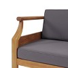 Christopher Knight Home Bianca Outdoor Acacia Wood Club Chairs with Cushions - 4 of 4