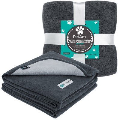 Medium Charcoal Waterproof Fleece Pet Blanket
