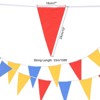 Unique Bargains Reusable Triangle Bunting Flags for Outdoor Party 108ft Red Blue Yellow 64 Pcs - 2 of 4