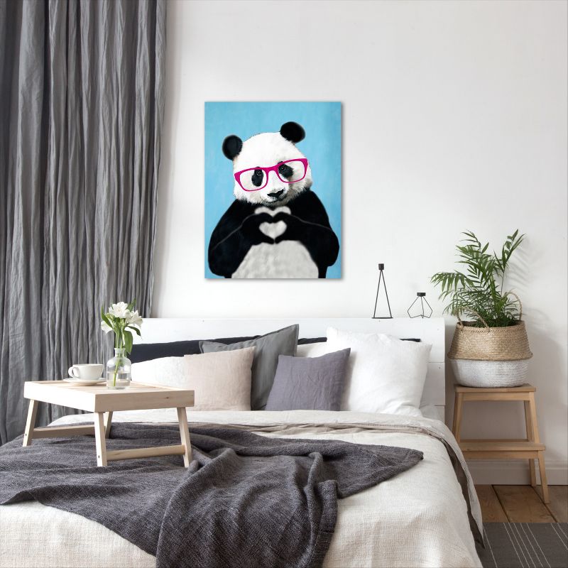 Americanflat Animal Modern Panda With Finger Heart Blue By Coco De Paris Canvas, 6 of 10