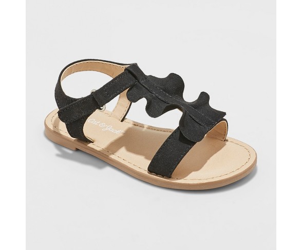 Toddler Girls' Kalisa Ruffle Slide Sandals - Cat & Jack&#153; Black 10