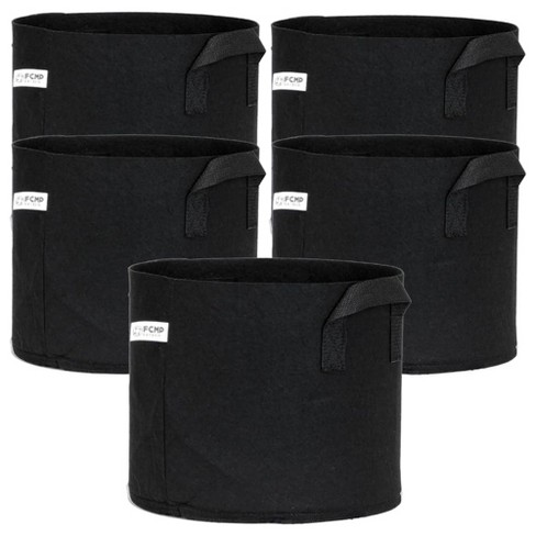 FCMP Outdoor 5 Gallon Modern Lightweight Non Woven Insulating Fabric Breathable Grow Bags for Indoor or Outdoor Gardening, Black (5 Pack) - image 1 of 4