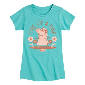 Girls' - Peppa Pig - One Of A Kind Flowers Fitted Short Sleeve Graphic T-Shirt - 1 of 4