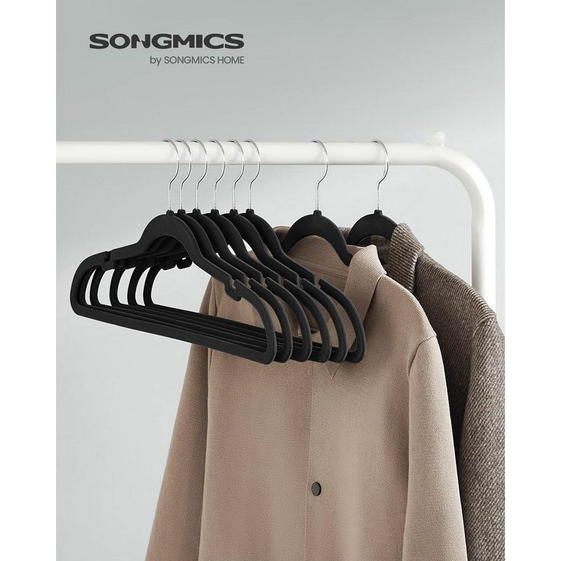 SONGMICS Velvet Hangers Non-Slip Clothes Hangers Pants Bar Space-Saving, 2 of 8