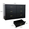6 Drawer Dresser, Wood Dressers Organizer, Large Capacity Storage Cabinet With Metal Handle, Easy Assembly, Chest Of Drawers For Living Room Hallway - 3 of 3
