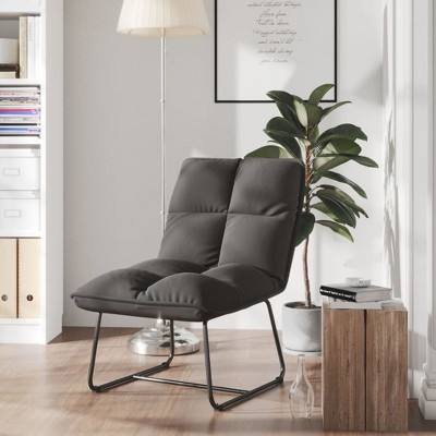 VidaXL Leisure Chair with Metal Frame Dark Gray Velvet