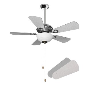 Captiva Designs 42" Ceiling Fan, Low Profile Fan with Pull Chain & 5 Reversible Blades, 3-Speed DC Motor - 1 of 4