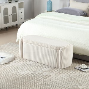 PAGED House Hold Storage Ottoman Bench Upholstered Fabric Foot Stool with Safety Hinge for Family Room, Hallway - 1 of 4