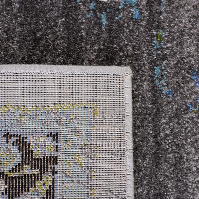 Elysian Gray Square Synthetic Hand-Knotted Area Rug - 6'7" x 6'7"