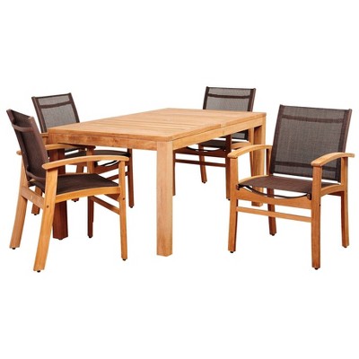 Devlin 5pc Patio Teak Wood Dining Set - International Home Miami