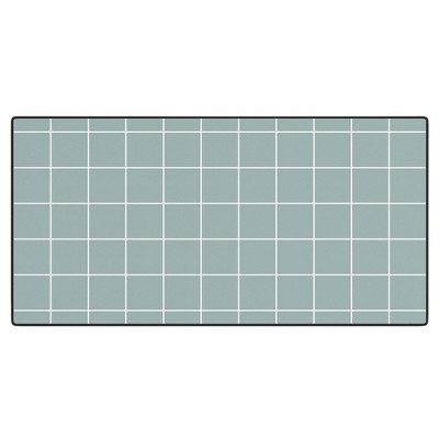 Cocoon Design Sage Green Retro Grid Pattern Desk Mat