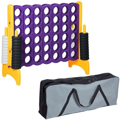 ECR4Kids Jumbo 4-to-Score Giant Game with Carry Bag, Lawn Game, Connect-All-4 - Purple and Gold