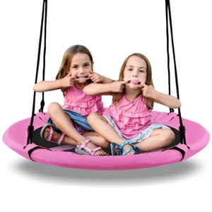 Infans 40" Flying Saucer Tree Swing Indoor Outdoor Play Set Kids Christmas Gift Pink - 1 of 4