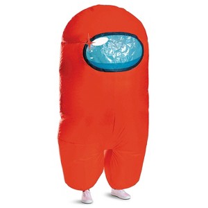 Among Us Adult General Sizing Imposter Inflatable Costume Jumpsuit Halloween Costume- Red - One Size Fits Most - 1 of 3