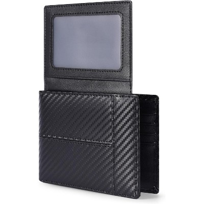 Paaaawaters Leather Wallet for Mens Genuine Leather RFID Blocking Bifold Wallets with 1 ID Window 15 Card Slots