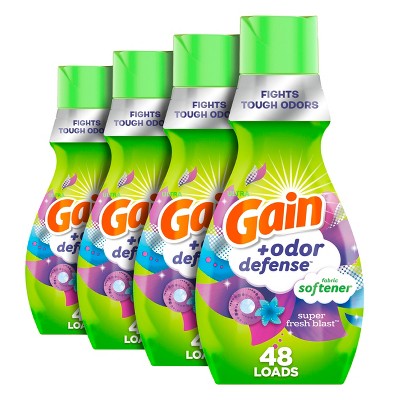 Gain + Odor Defense Liquid Fabric Softener, Super Fresh Blast Scent, 35 Loads, HE Compatible