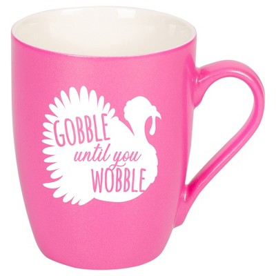 Elanze Designs Gobble Until You Wobble Princess Pink 10 ounce New Bone China Coffee Cup Mug