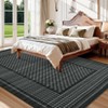 Checkered Washable Area Rugs Modern Floor Mats with Non-Slip Backing - 4 of 4