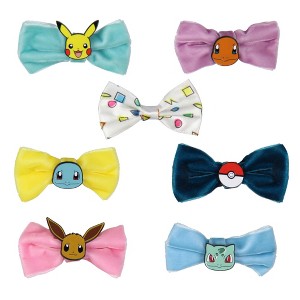 Pokemon Velvet Character Hair Accessories Bows Alligator Hair Clips For Women or Girls 7 Pcs Multicoloured - 1 of 3