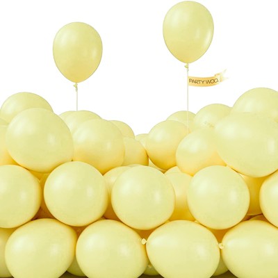 PartyWoo Balloons Pastel Yellow Light Pale Small Mini 5 Inch 50 pcs