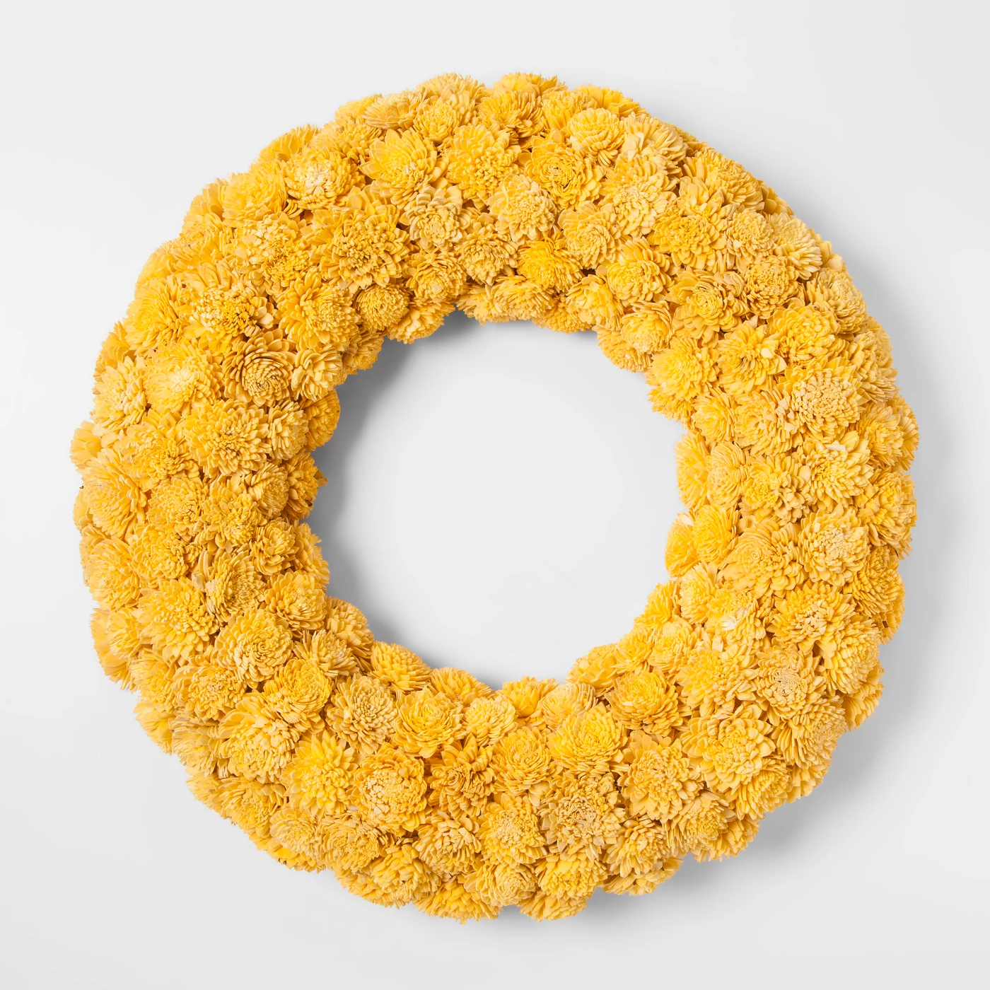 21.2" Sola Wood Flower Wreath Yellow - Smith & Hawkenâ¢ - image 1 of 1