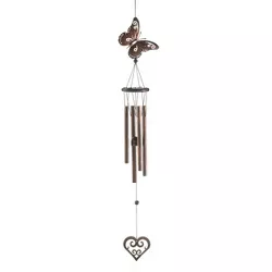 31.5" Butterfly and Heart Iron Wind Chimes - Zingz & Thingz