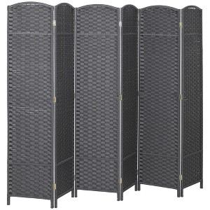 Folding Room Divider Screen 6 Panel 5.6' Tall Privacy Screen Freestanding Room Partition for Home Office - 1 of 4